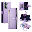 Flip case for Xiaomi Poco X7 Pro 5G, Wallet Zipper Pocket, purple