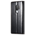 CASEME flip case for Samsung Galaxy S9+ Plus, Waxy Textublack, black