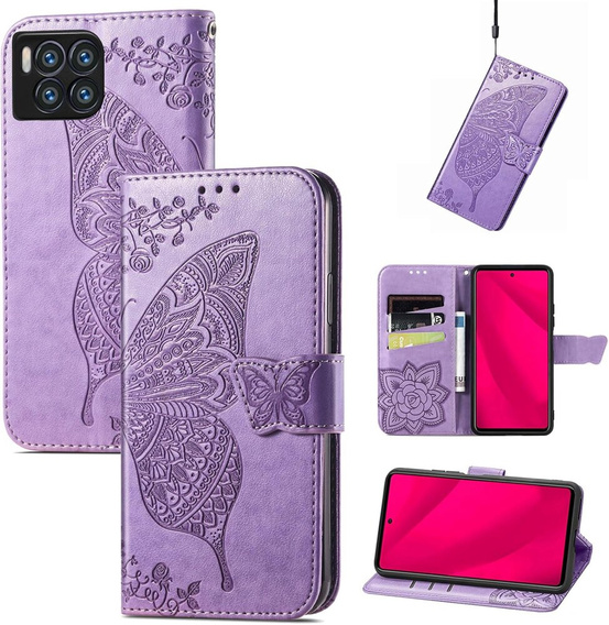 Flip case for T Phone 2 Pro 5G, Butterfly, purple