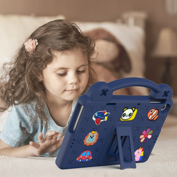 Children's case for Lenovo Tab M10 10.1 Gen 3 TB-328FU/TB-328XU, Cute Patterns, with stand, dark blue
