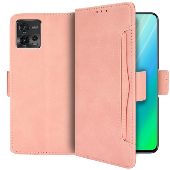 Flip case for Motorola Moto G72 4G, Card Slot, pink
