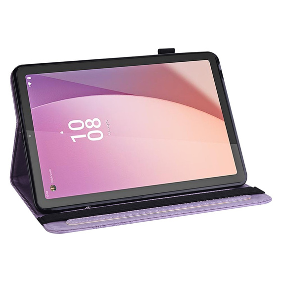 Flap case for Lenovo Pad M9, flower, purple