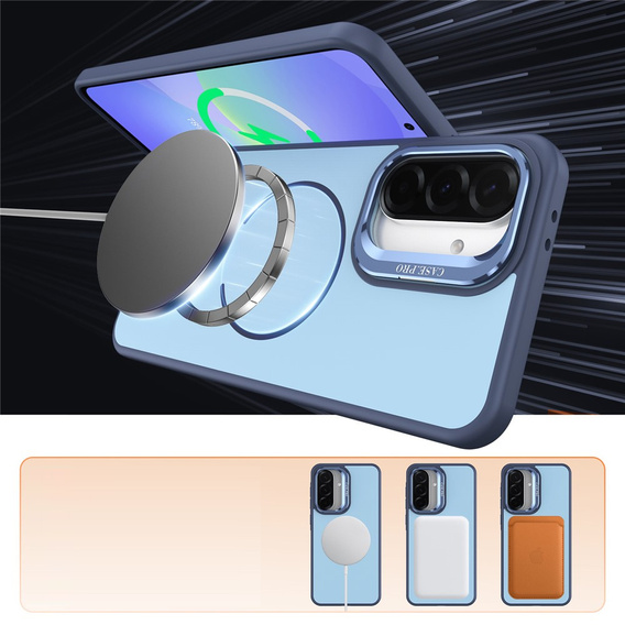 Skin-touch case with MagSafe stand for Samsung Galaxy A57 5G, blue