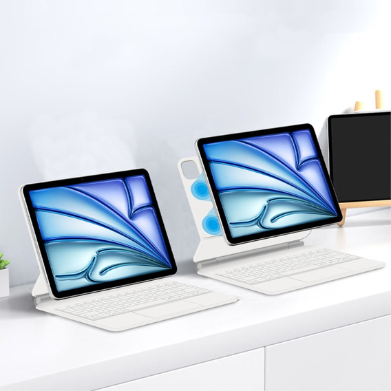 Keyboard Case for iPad Air 13" 2024, Magnetic Keyboard Touchpad, white