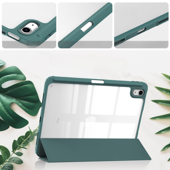 Case for iPad 10.9 2022 10 Gen, Smartcase Hybrid, with stylus space, dark green