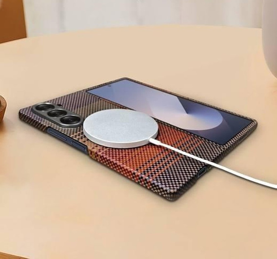 Case for Samsung Galaxy Z Fold6 5G - magnetic Aramid Fiber, orange