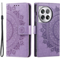 Flip case for OnePlus 12 5G, Mandala, purple