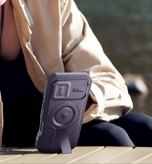 Dexnor armoured case with stand and camera shutter, for MagSafe for iPhone 17