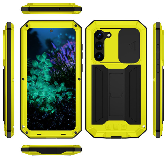 Armored case for Samsung Galaxy S23 Plus, R-JUST CamShield Slide, yellow