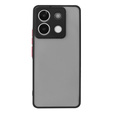 Silicone case for Xiaomi Redmi Note 13 Pro 5G, with camera protection, transparent / black + Tempered Glass 9H