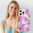 Magnetic case with floral laser pattern for iPhone 16 Pro