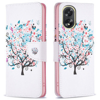 Flip case for Oppo A38 4G / Oppo A18 4G, Wallet, Colorful Tree white