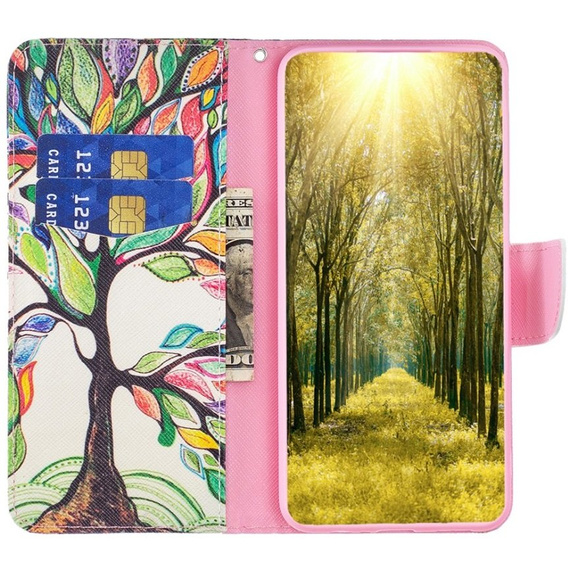Flip case for Xiaomi 13 Lite, Wallet, tree of life, white