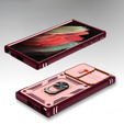 Case for Samsung Galaxy S23 Ultra, CamShield Slide, pink / red