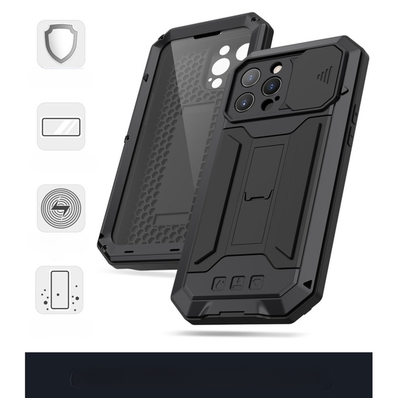 Case for iPhone 13 Pro Max, R-JUST CamShield Slide, armoured, black