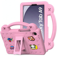 Children's case for Samsung Galaxy Tab A9, Cute Patterns, with stand, pink