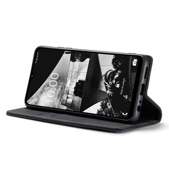 CASEME case for Samsung Galaxy M33 5G, Leather Wallet Case, black