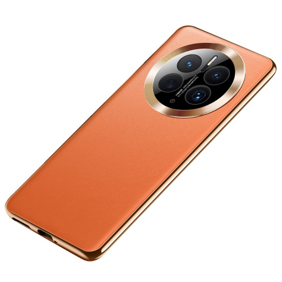Leather case for Huawei Mate 50 Pro, leather hybrid, orange