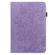Flap case for Lenovo Pad M9, flower, purple