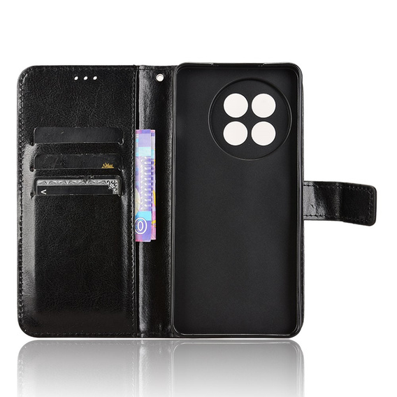 Flip case for OnePlus 13R, Crazy Horse Wallet, black