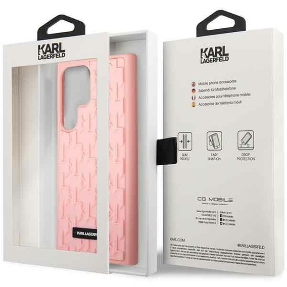 Karl Lagerfeld Case for Samsung Galaxy S23 Ultra, Saffiano Mono Metal, pink