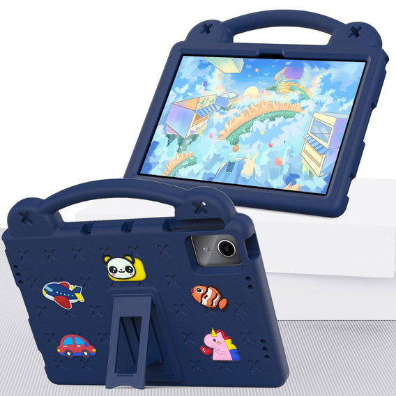 Children's case for Lenovo Tab M11, Cute Patterns, with stand, dark blue