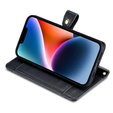 Flip case for iPhone 15 Pro, Wallet Zipper Pocket, black