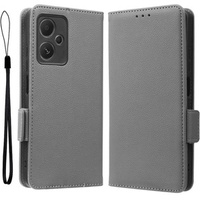 Flip case for Xiaomi Redmi Note 12 5G / POCO X5 5G, Wallet Litchi Magnet, grey