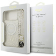 Guess IML Flowers Electroplated Allover With Beads Strap Case, for MagSafe, with strap for iPhone 17 Pro Max