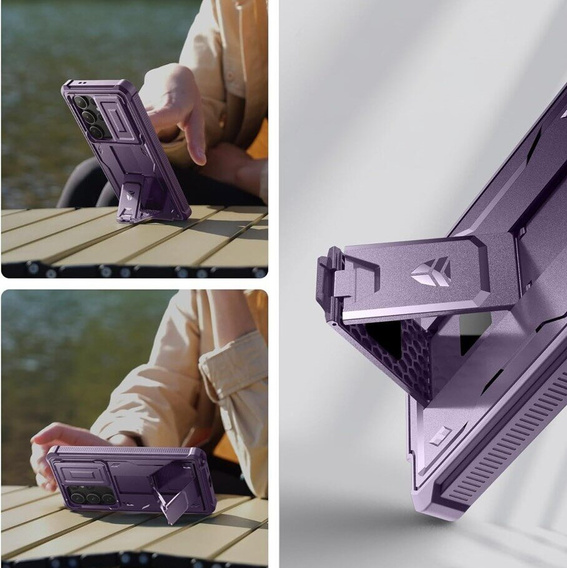 Armored case for Samsung Galaxy S24 Ultra, Dexnor Full Body (Two Frames), purple