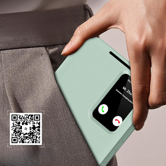 Flip case for Samsung Galaxy A55 5G, Smart View Wallet, green
