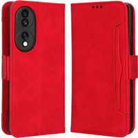 Flip case for Honor 70 5G, Card Slot, red