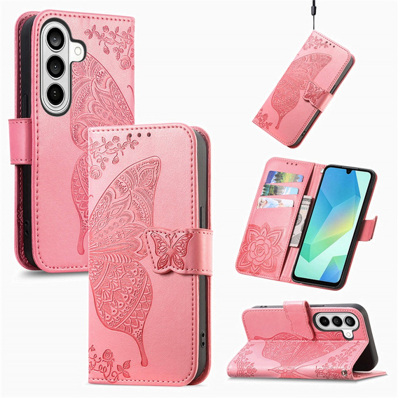 Butterfly flip case for Samsung Galaxy A37 5G, pink