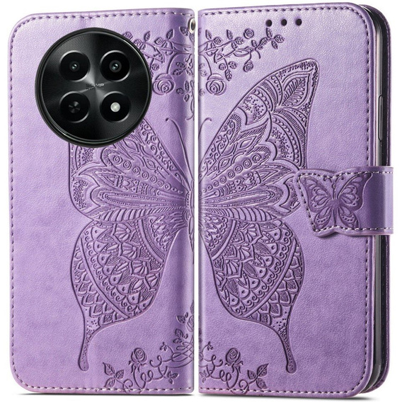 Flip case for Realme 12, Butterfly, purple