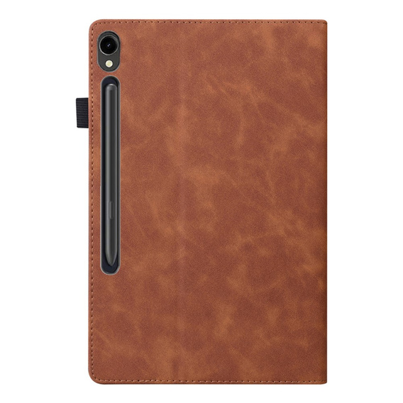 Case for Samsung Galaxy Tab S10 FE+ Plus, Classic, with space for stylus, brown