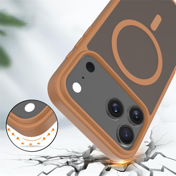 Matt Case for iPhone 17 Pro Max, for MagSafe, translucent brown