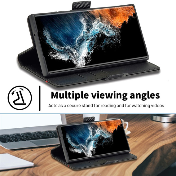 LC.IMEEKE Carbon flip case for Samsung Galaxy S26 Ultra, black