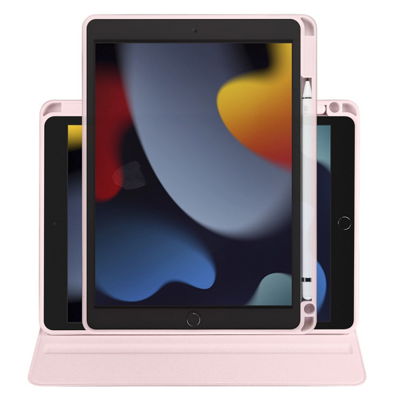 Case for iPad 10.2" 2021/2020/2019 (9/8/7 gen.), with stylus space, 360° rotatable, pink