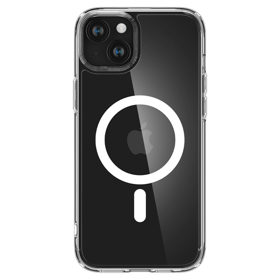 Spigen MagSafe Case for iPhone 15, Ultra Hybrid, transparent / white + 9H Tempered Glass