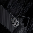 BENKS Kevlar Case for Samsung Galaxy S24 Ultra, for MagSafe, Carbon Fiber, black