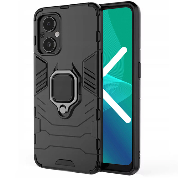 Case for Oppo Reno7 Lite, Kickstand Ring, black