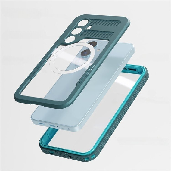 Waterproof case for Samsung Galaxy S24, Redpepper, for MagSafe, blue