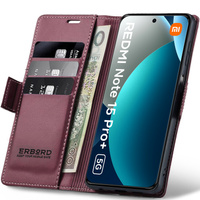ERBORD Glossy Litchi flip case for Xiaomi Redmi Note 15 Pro Plus 5G / Poco M8 Pro 5G