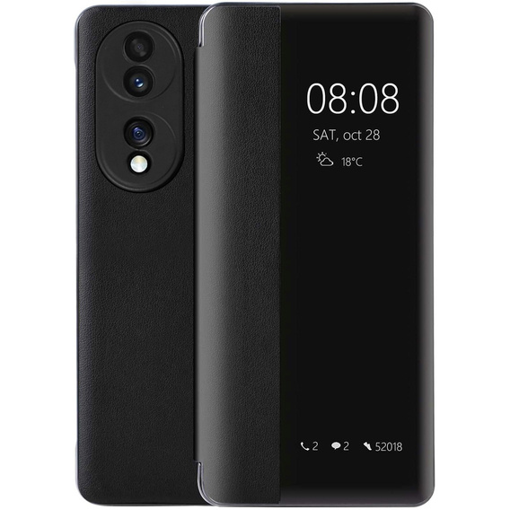 Flap case for Honor 70 5G, Side View, black