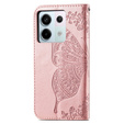 Flip case for Xiaomi Redmi Note 13 Pro 5G, Butterfly, pink rose gold
