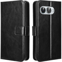 Flip case for T Phone 3 5G, Crazy Horse Wallet, black