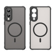 Case for Samsung Galaxy S25 Edge, Kickstand Matt Case, for MagSafe, black + Screen protector