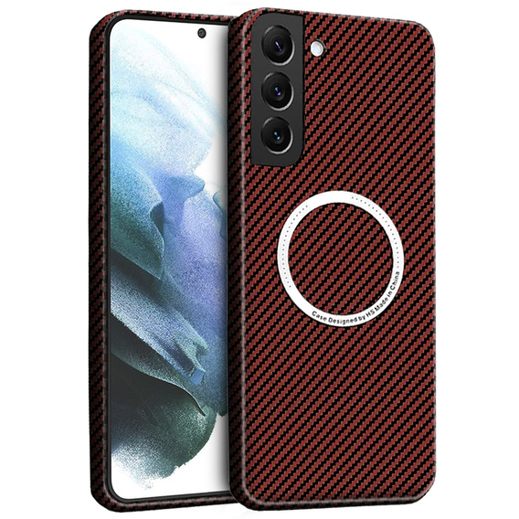 Case for Samsung Galaxy S21, Magsafe Slim Carbon, red