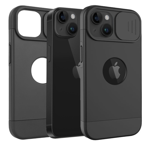 ERBORD MagSafe Cam Slider Case, Black + Screen Protector for iPhone 13 / iPhone 14