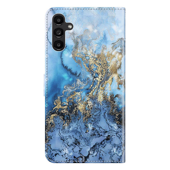 Flip case for Samsung Galaxy A14 4G/5G, Wallet Marble, blue